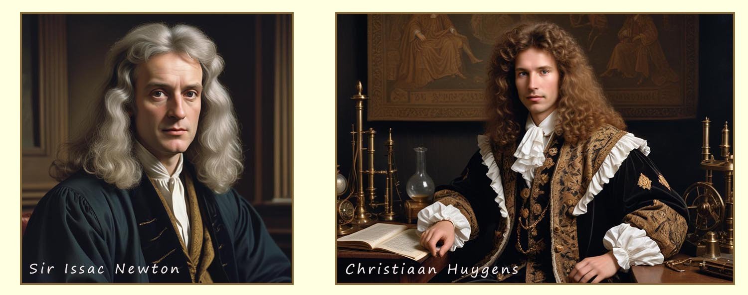 Image of Christiann-Huygens and Sir Issac Newton